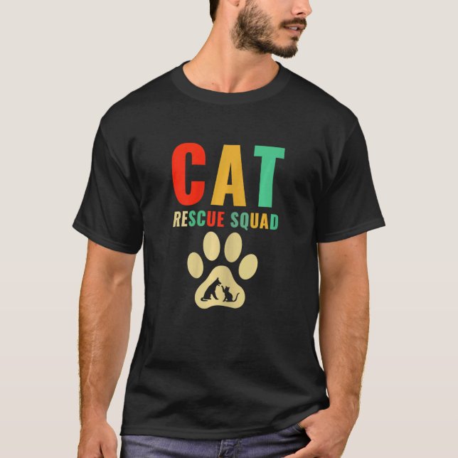 T-shirt Escadron de Secourt de chats d'abris pour animaux (Devant)