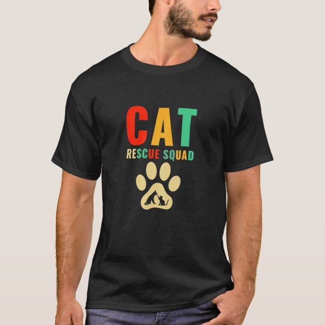 T-shirt Escadron de Secourt de chats d'abris pour animaux (Devant)
