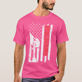 T-shirt Escalade de montagne Boulderi drapeau américain Bo