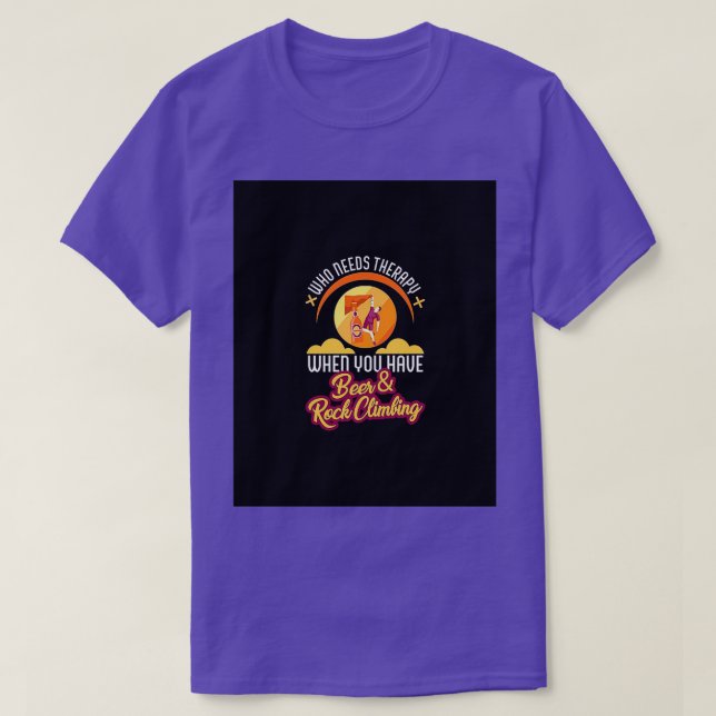 T-shirt Escalade de roche et boisson Beer Therapy Boulderi (Design devant)