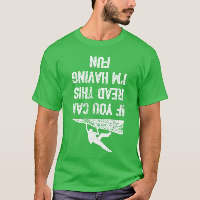 T-shirt Escalade drôle de bloc d'entraînement gratuit d'es (Devant)