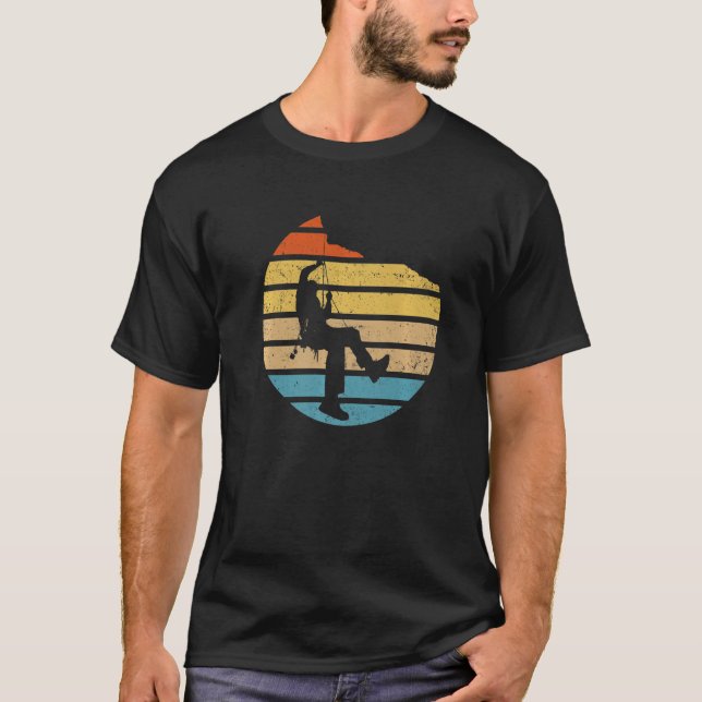 T-shirt Escalade graphique rétro Bouldering Rock Climber M (Devant)