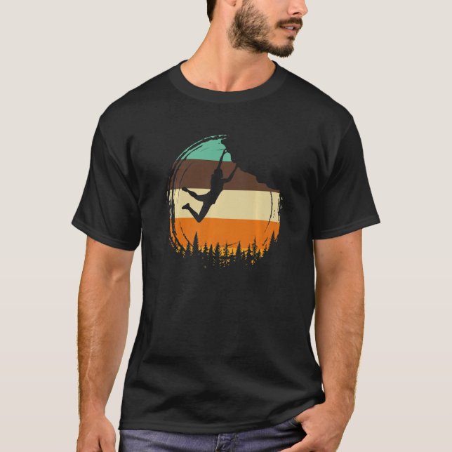 T-shirt Escalade graphique rétro Bouldering Rock Climber M (Devant)