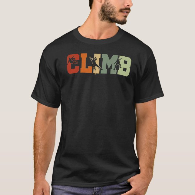 T-shirt Escalade graphique rétro Bouldering Rock Climber M (Devant)