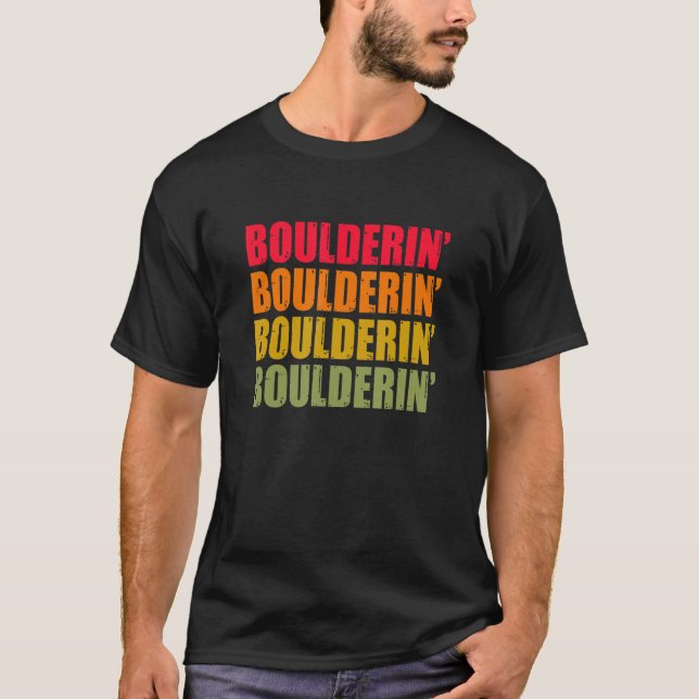 T-shirt Escalade graphique rétro Bouldering Rock Climber M (Devant)