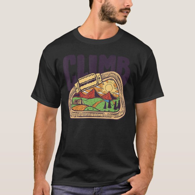 T-shirt Escalade graphique rétro Bouldering Rock Climber M (Devant)