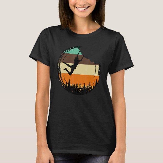 T-shirt Escalade graphique rétro Bouldering Rock Climber M (Devant)