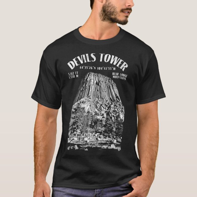 T-shirt Escalade grimpeur Devils Tower Bear Lodge grimpe (Devant)