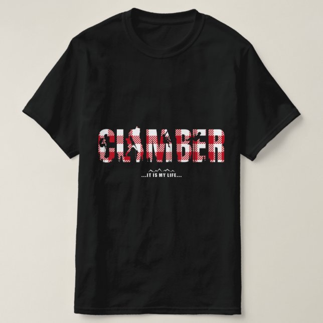 T-shirt Escalade Moutain Buffalo Plaid Graphic Climber It (Design devant)