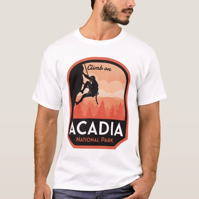 T-shirt Escalade rocheuse du parc national Acadia (Devant)