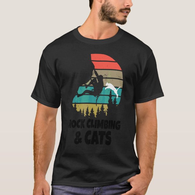 T-shirt Escalade Rocheuse Et Chats Rock Climber Bouldering (Devant)