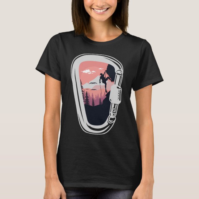 T-shirt Escalade rocheuse roche rocher pierre carabiner na (Devant)