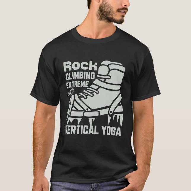 T-shirt Escalade rocheuse yoga vertical extrême (Devant)
