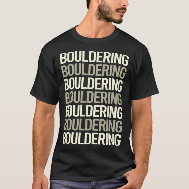 T-shirt Escalade Rock Bouldering en texte blanc (Devant)