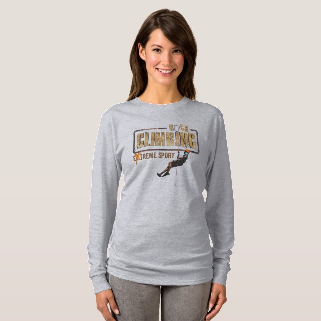 T-shirt Escalade rock | Longs manches femmes (Devant entier)