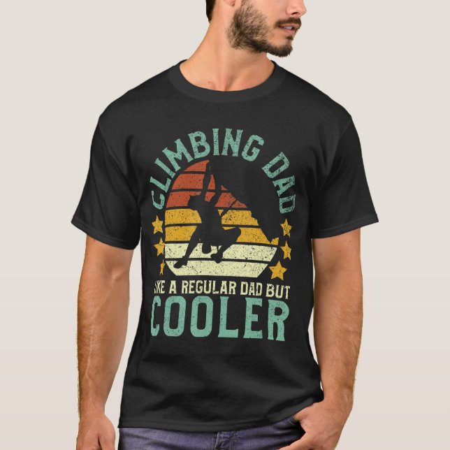 T-shirt Escalade rock papa Mountain Climber Funny (Devant)