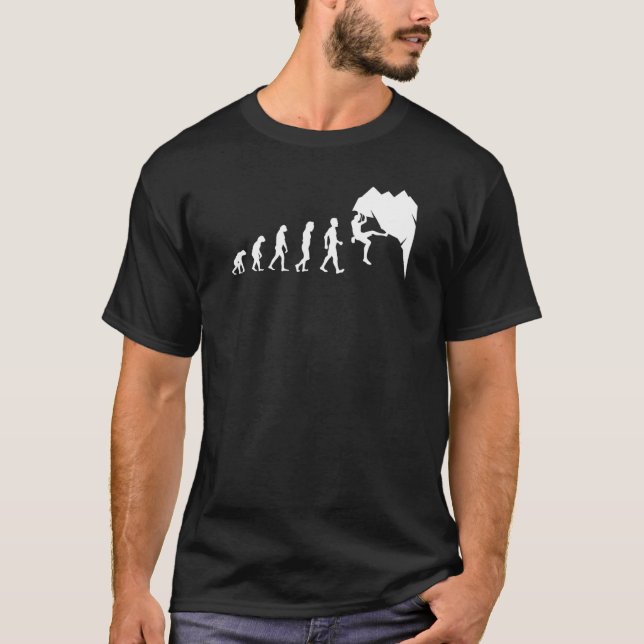 T-shirt Escalade Rock Pour Rock Climber Funny Evolution Te (Devant)
