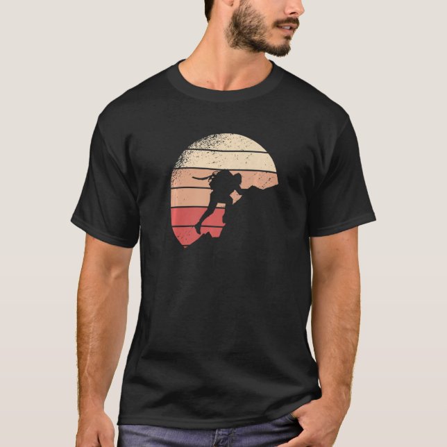 T-shirt Escalade Rock Retro Sunset Mountain Escalade Hikin (Devant)