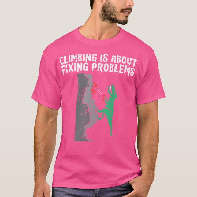 T-shirt Escalade Sur La Résolution Des Problèmes Dino Clim (Devant)