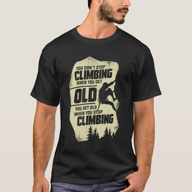 T-shirt Escalade Vieux Homme Rock Climber Grand-pa Cadeau (Devant)