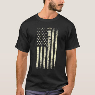 T-shirt Escalier Drapeau Usa Construction Fière Escalier A