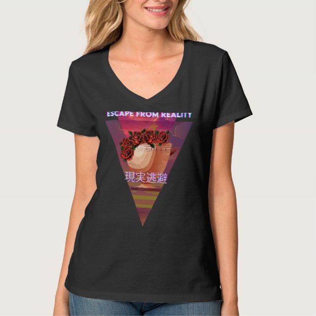 T-shirt Escape Reality Vaporwave Structure esthétique 90's (Devant)