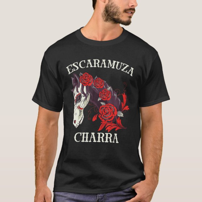 T-shirt Escaramuza Charra Cheval Femmes Sugar Mexicaine Cr (Devant)