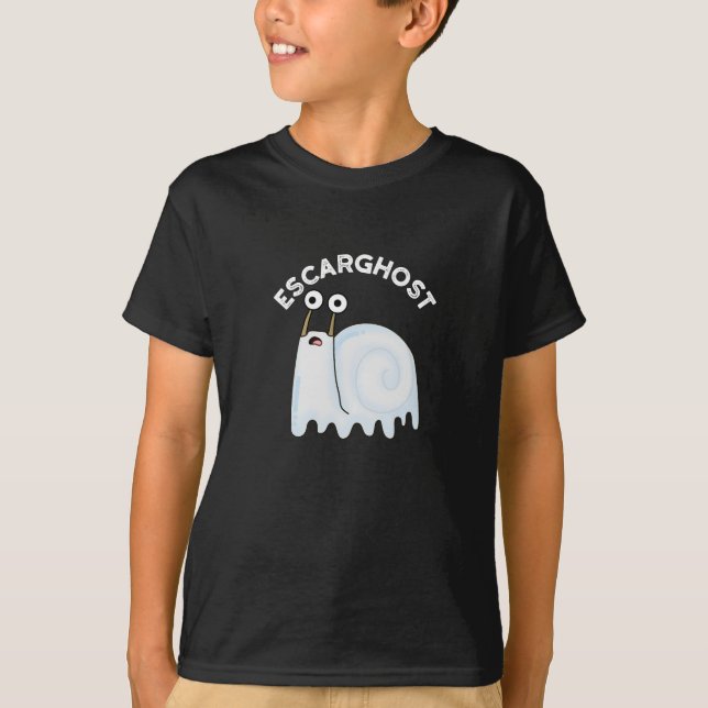 T-shirt Escarghost Amusant Français Ghost Snail Pun Dark B (Devant)