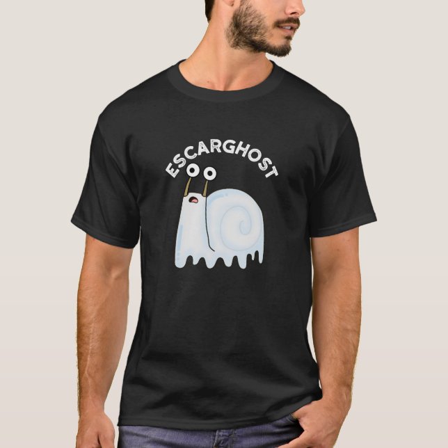 T-shirt Escarghost Amusant Français Ghost Snail Pun Dark B (Devant)