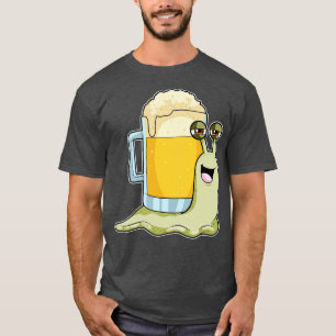 T-shirt Escargot avec verre de bière