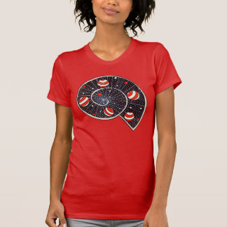 T-shirt Escargot de galaxie en spirale avec des planètes