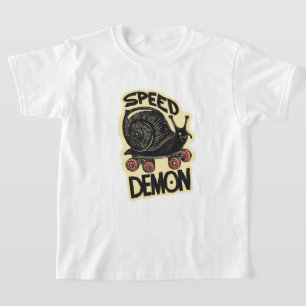 T-shirt Escargot Drôle sur Skateboard – Démon de Vitesse
