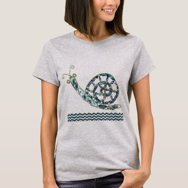 T-shirt - Escargot en pierre bleue (Devant)
