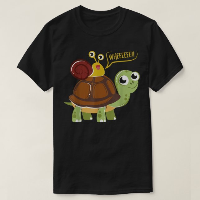 T-shirt Escargot équitation d'une tortue Supersonic Amoure (Design devant)