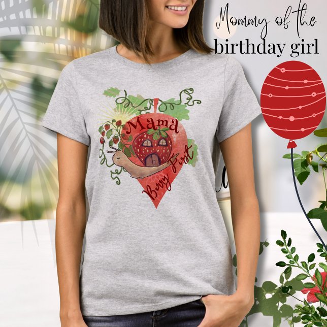 T-shirt Escargot Fantaisiste & Maman Fraise (Whimsical Snail & Strawberry Mama T-Shirt)