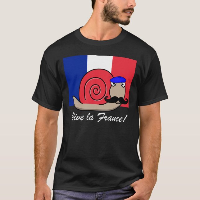 T-shirt Escargot français du 14 juillet dans un béret (Devant)