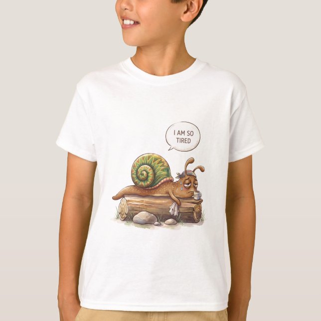 T-shirt     Escargot Mignon Fatigué (Devant)
