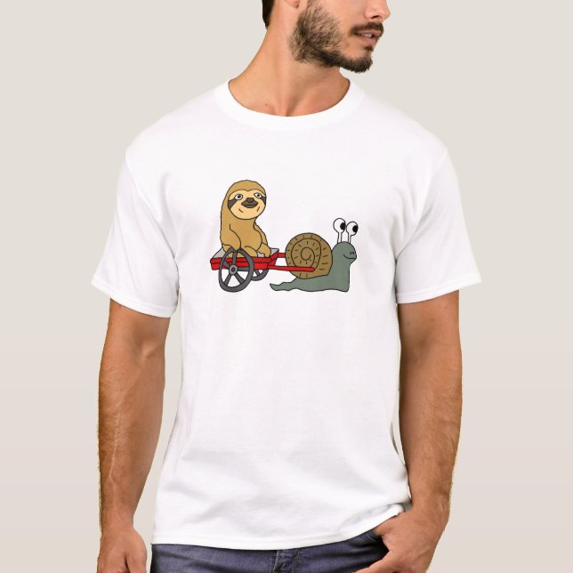 T-shirt Escargot mignon tirant la paresse dans le chariot (Devant)