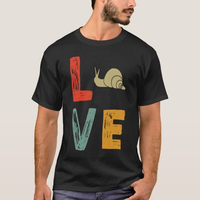 T-shirt escargots d'amour rétro (Devant)