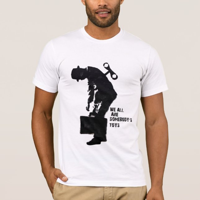 T-shirt Esclave de salaire, dent dans la machine (Devant)