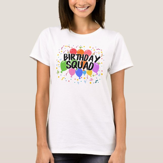 T-shirt Escouade d'anniversaire (Devant)