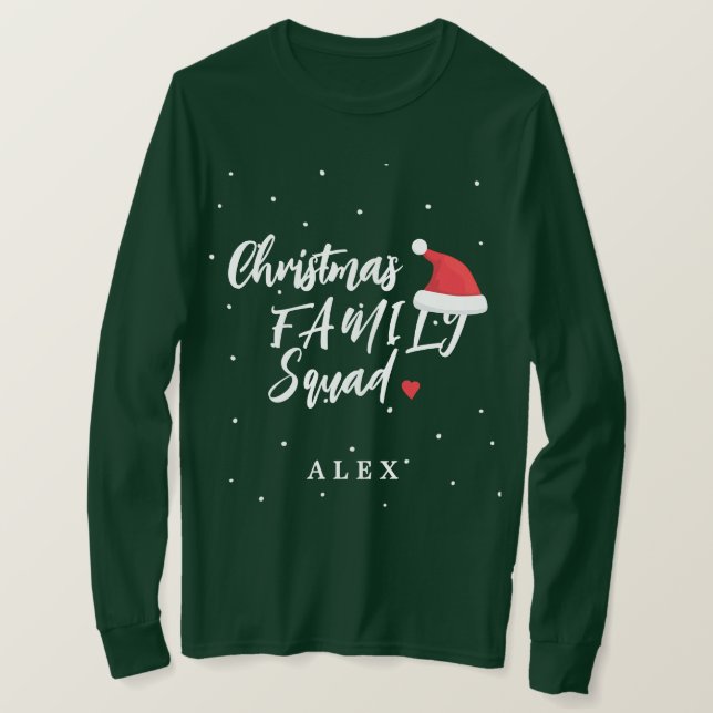 T-shirt Escouade de famille de Noël chapeau de Père Noël t (Design devant)