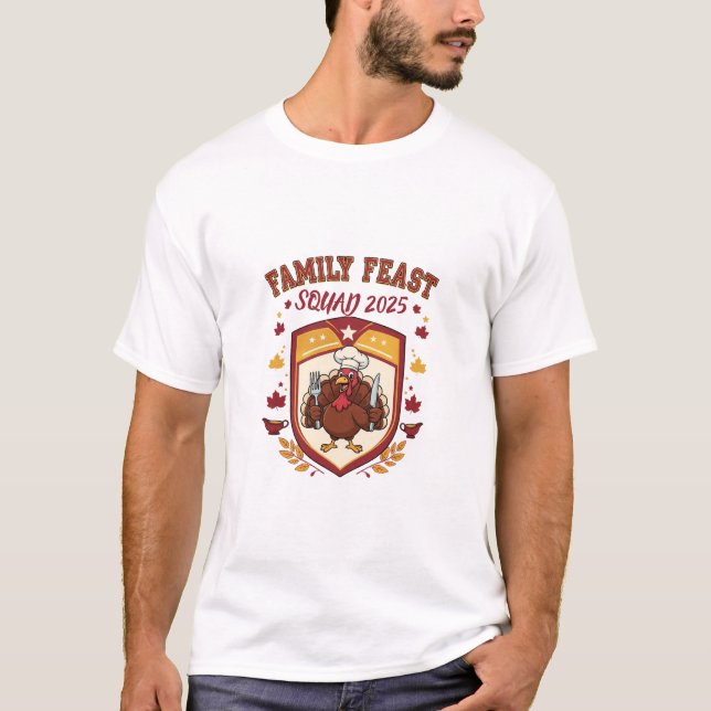 T-shirt Escouade de fête familiale personnalisée 2025 Than (Devant)
