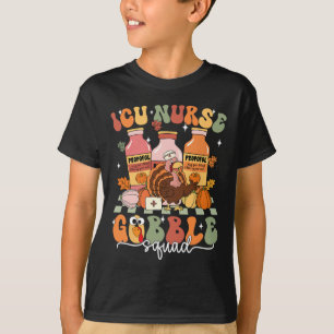 T-shirt Escouade De L'Infirmière Icu De Thanksgiving Gobbl