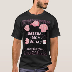 T-shirt Escouade De Mère De Baseball Personnalisée, Numéro