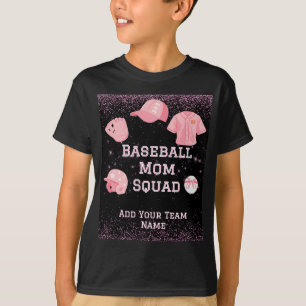 T-shirt Escouade De Mère De Baseball Personnalisée, Numéro