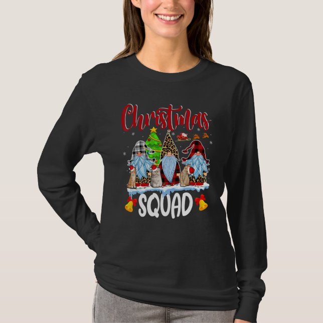 T-shirt Escouade de Noël Blanc léopard rouge grenat (Devant)