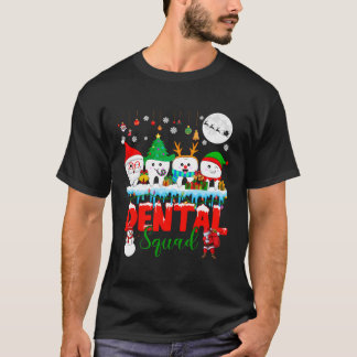 T-shirt Escouade dentaire Arbre de Noël Père Noël Reindeer
