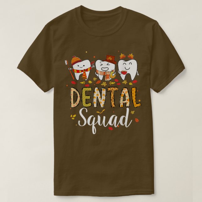 T-shirt Escouade dentaire mignonne Dentiste Hygiéniste Aut (Design devant)