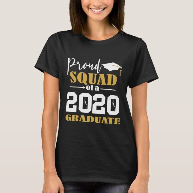 T-shirt Escouade fière d'un blanc diplômé de 2020 (Devant)